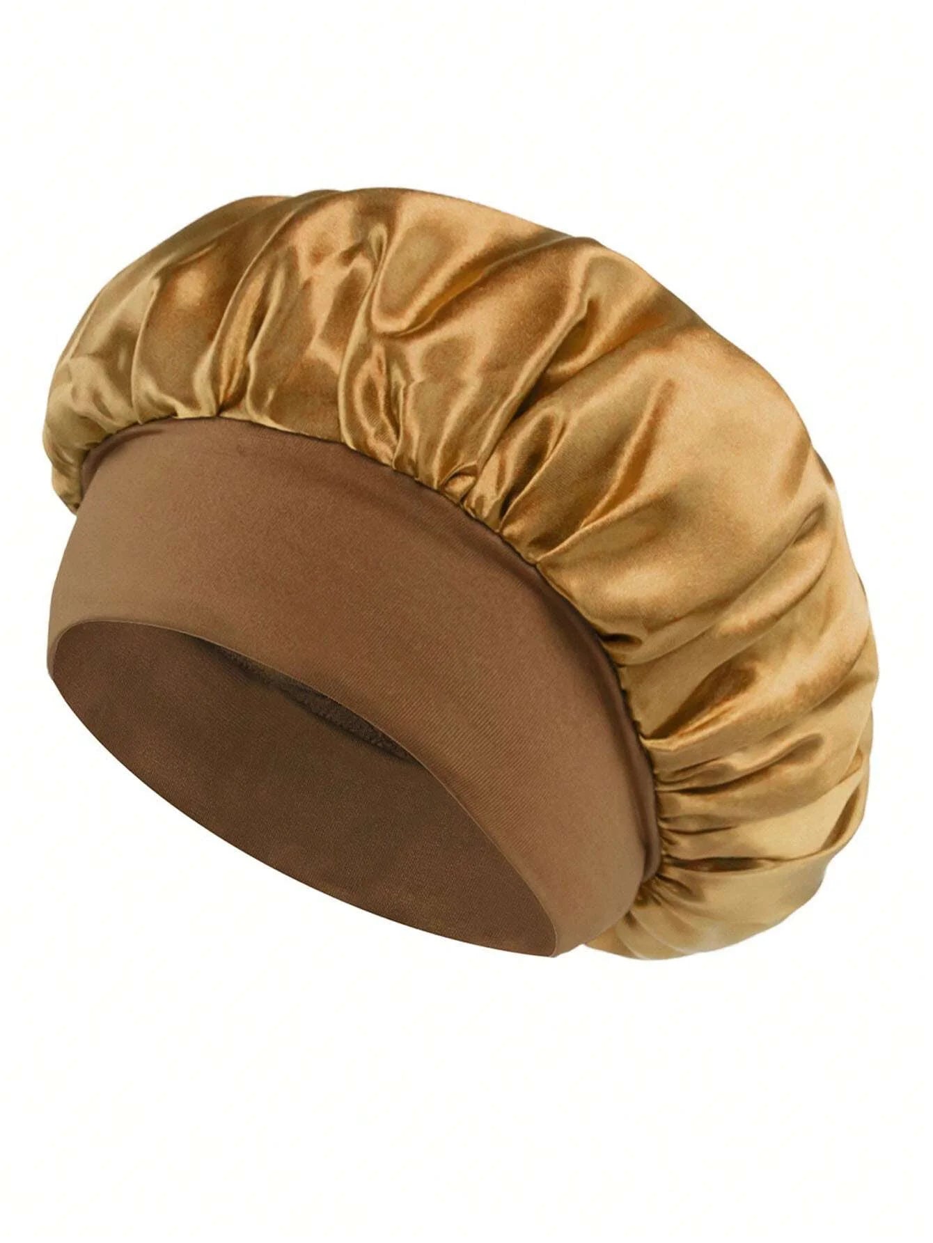 Satin Silk Sleep Cap Wide Band Hair Bonnet for Sleeping and Styling