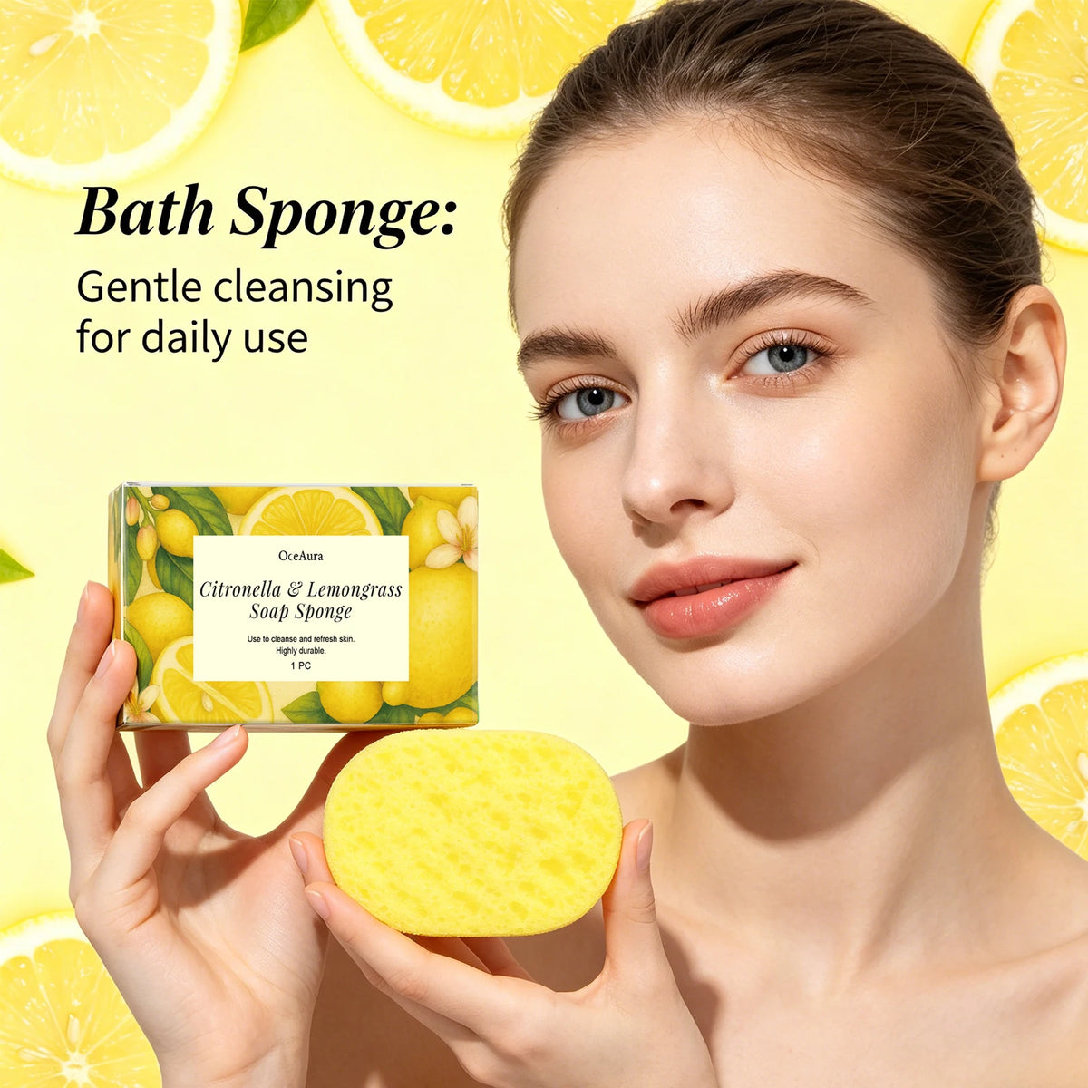 Lemongrass Lemon Exfoliating Bath Sponge Body Cleansing Tool