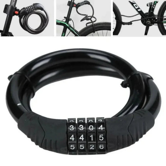 4-Digit Bicycle Cable Lock Anti-Theft MTB Combination Security Lock