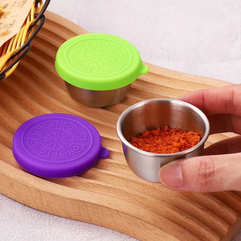 Stainless Steel Dipping Sauce Cups Reusable Condiment Food Containers - 7