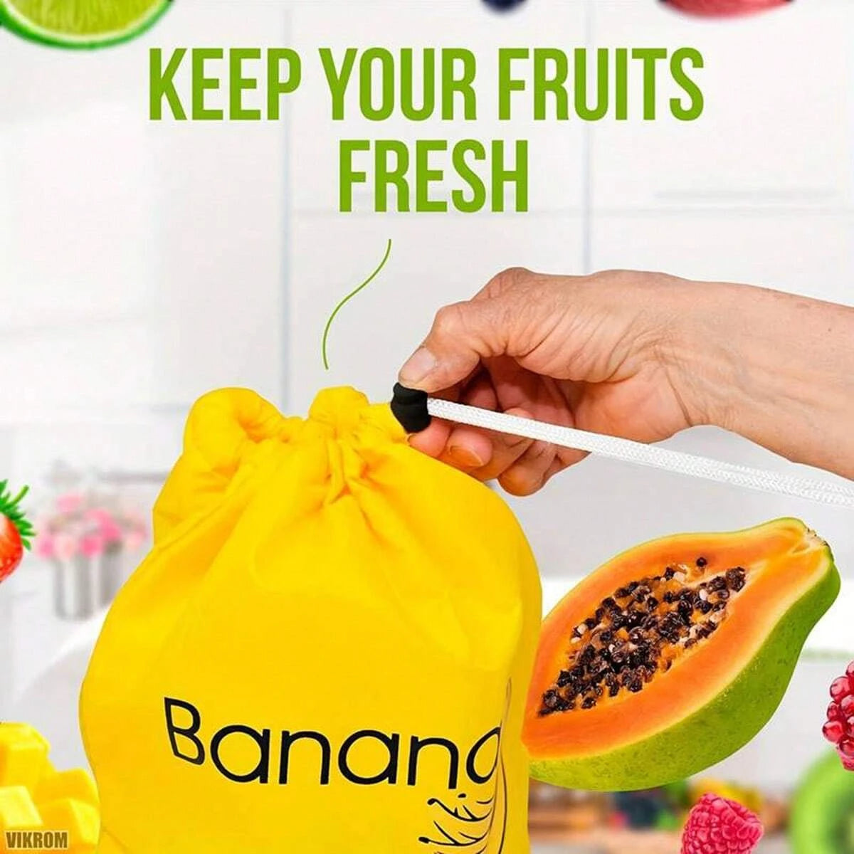 Insulated Banana Storage Bag Fresh Keep Fruit Keeper Container - 3