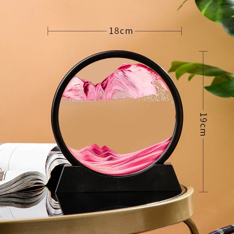 3D Dynamic Quicksand Art Moving Sand Picture Round Desktop Ornament - 8