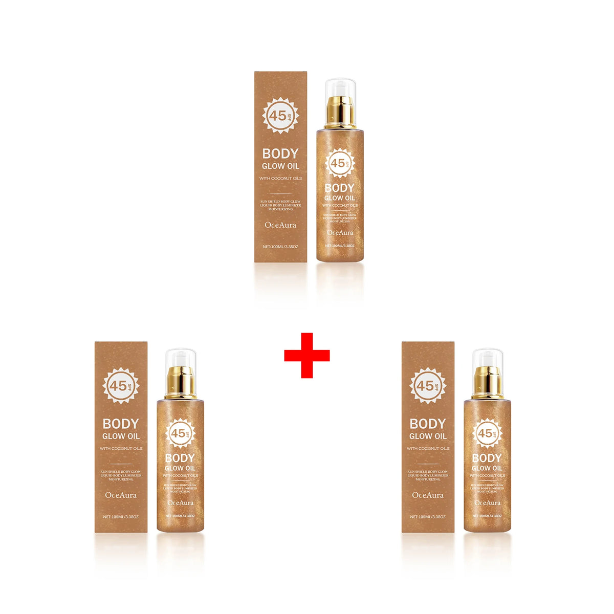 Glowing Body Oil SPF 45 Coconut Sun Shield Moisturizer