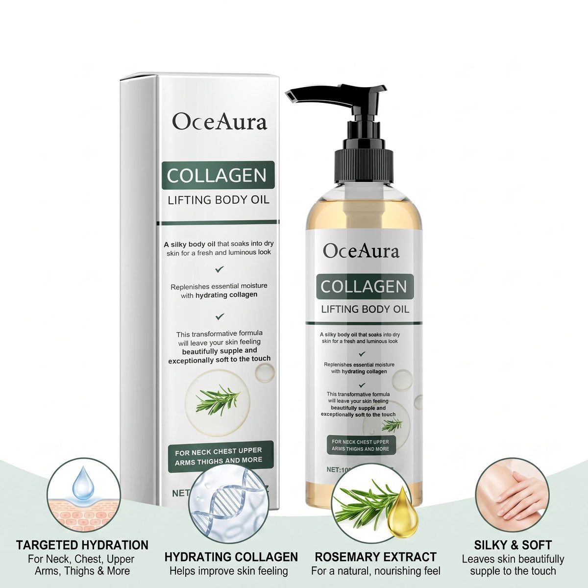 Collagen Body Firming Massage Oil Tightening Hydrating Skin Care