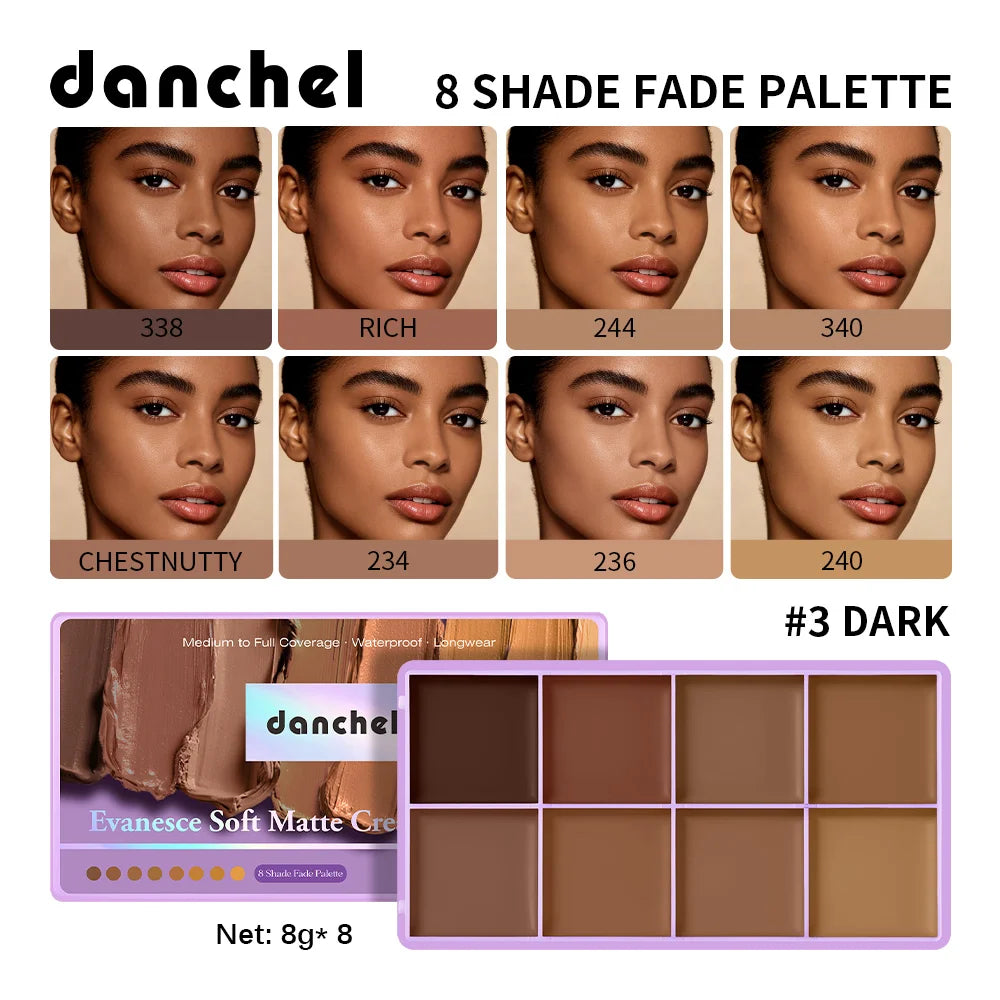 8 Shade Cream Concealer Palette Waterproof Full Coverage Makeup Kit