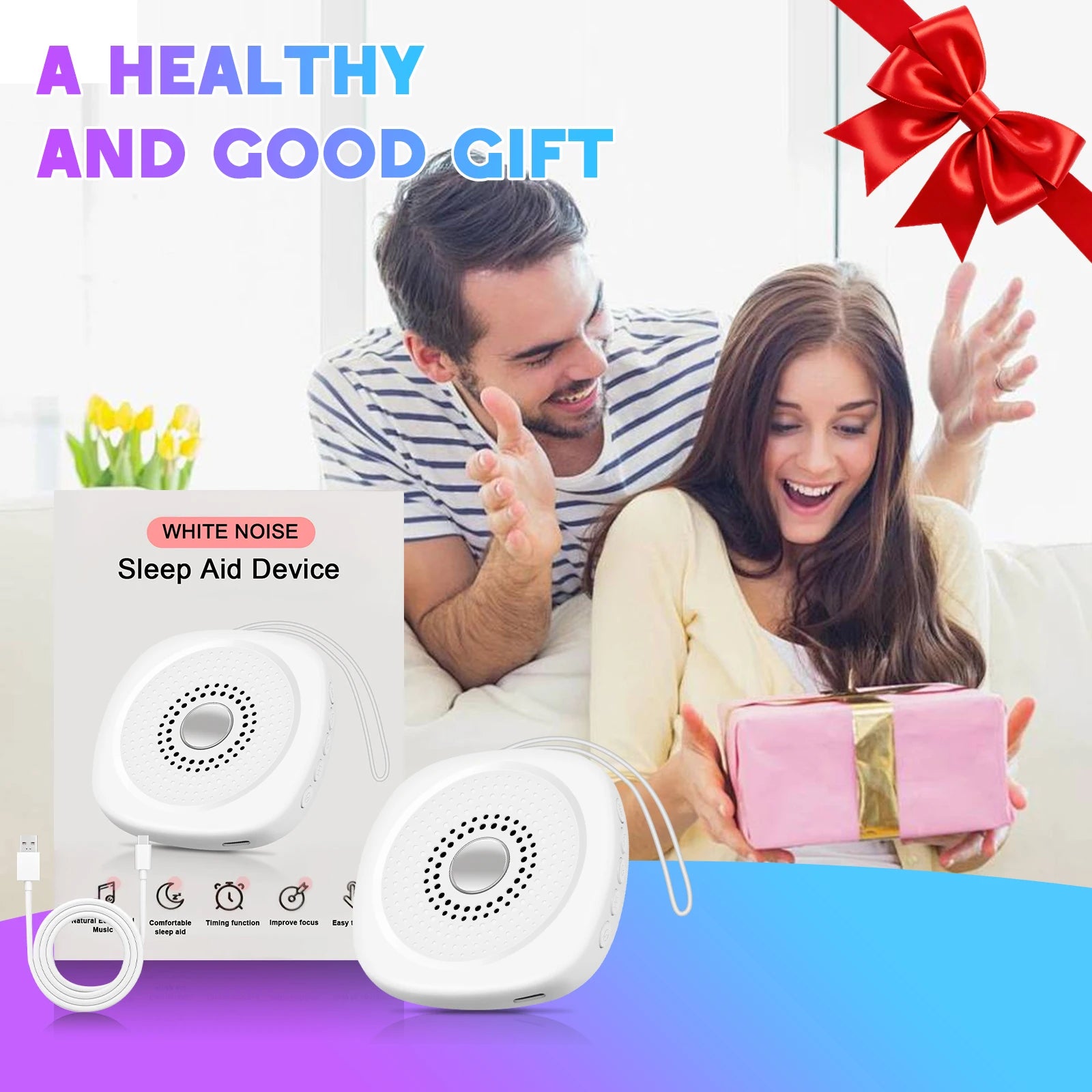 Portable White Noise Sound Machine Sleep Aid Device for Baby - 16