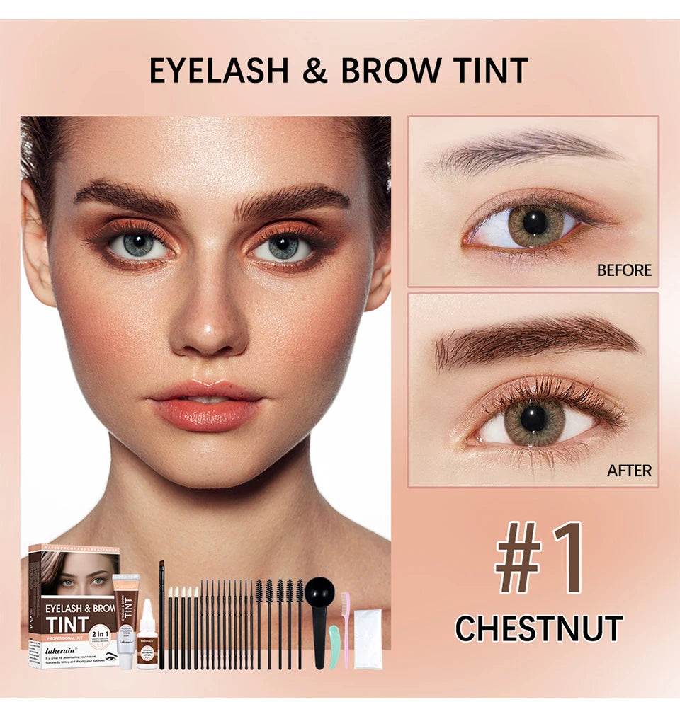Lakerain Eyelash And Brow Tint Kit Waterproof Eyebrow Makeup Dye Set