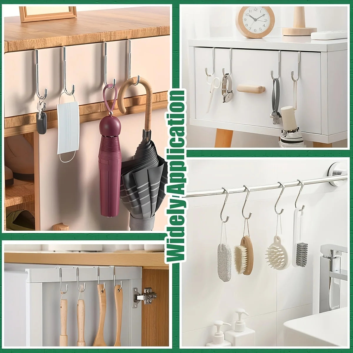 Stainless Steel Over Door Hook Double Hanger for Kitchen and Bathroom - 8