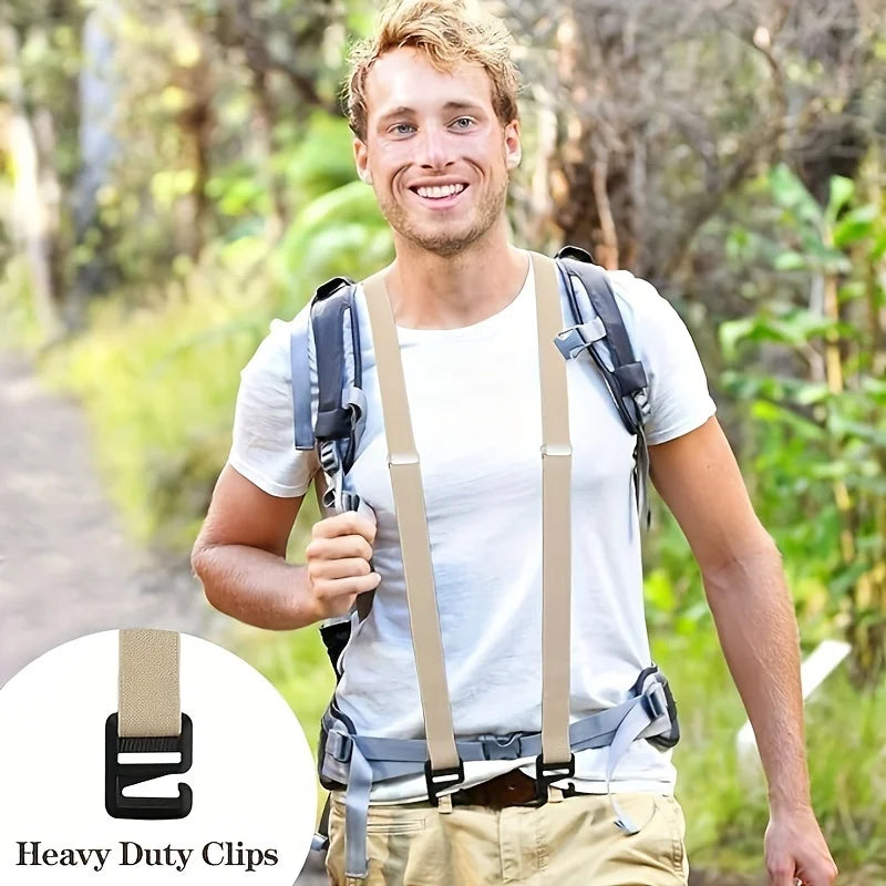 Unisex Adjustable Suspender Straps Heavy Duty Elastic Belt for Hiking - 9