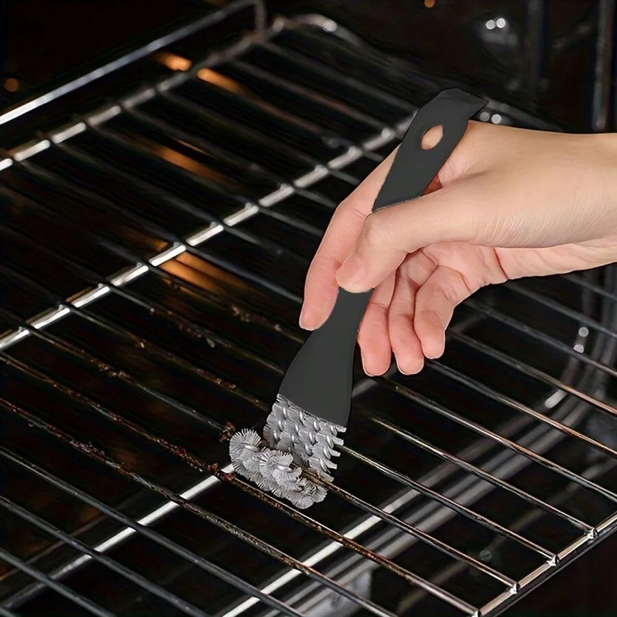 BBQ Grill Cleaning Brush 2-in-1 Scraper Tool for Stove and Oven - 12