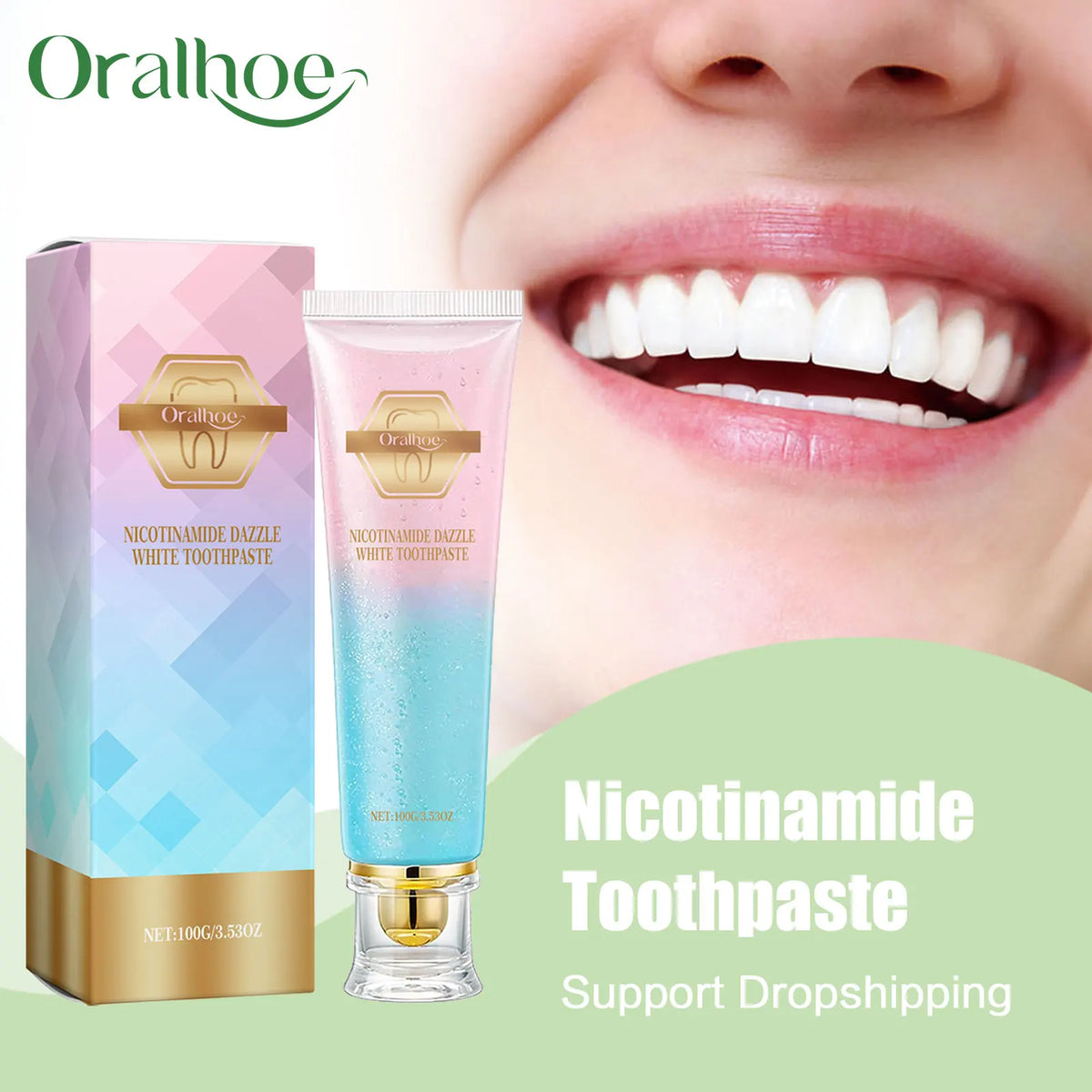 Oralhoe Teeth Whitening Toothpaste Repair Cavities Mint Fresh Breath