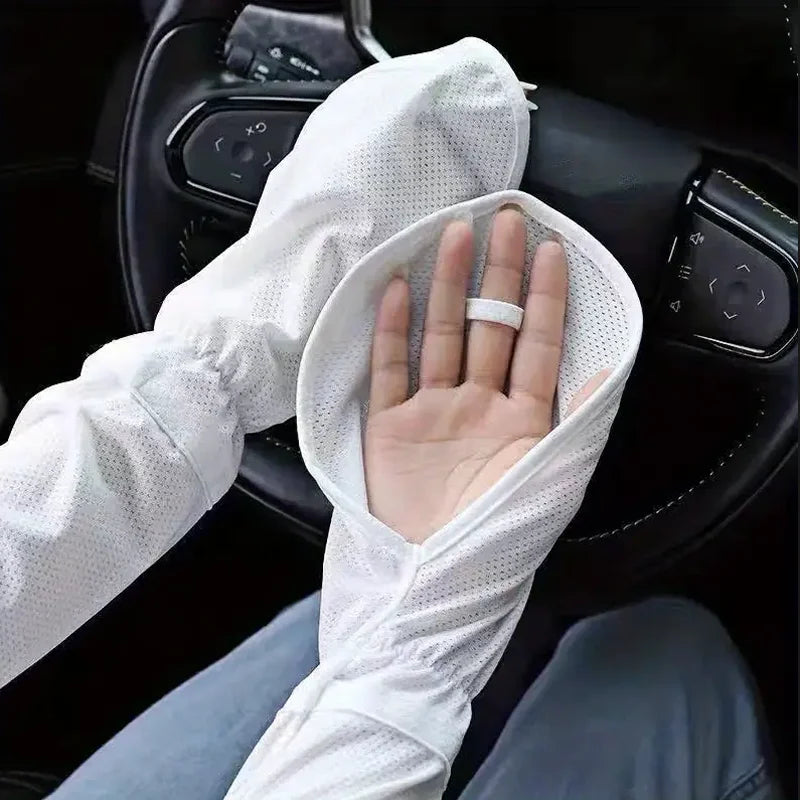 Women Sun Protection Arm Sleeves Breathable UV Cooling Driving Gloves