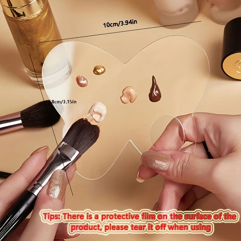 Acrylic Makeup Palette and Spatula Set for Foundation Blending - 3