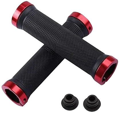 Non-Slip MTB Bicycle Handlebar Grips Dual Aluminum Lock On Rubber MTB