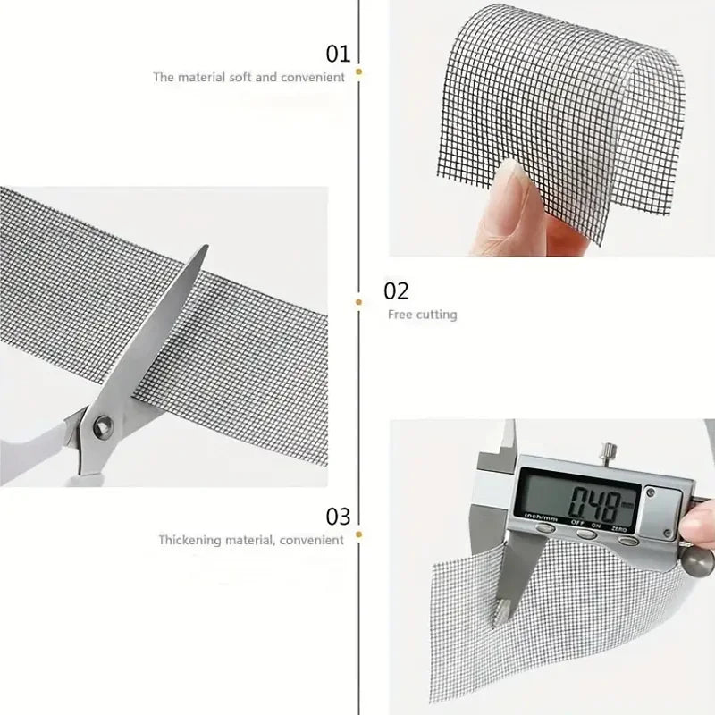 Screen Repair Tape - Window Mesh Patch Kit for Holes and Tears
