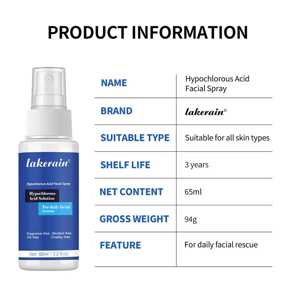 Hypochlorous Acid Facial Spray Redness Acne Post Workout Cleanser - 14