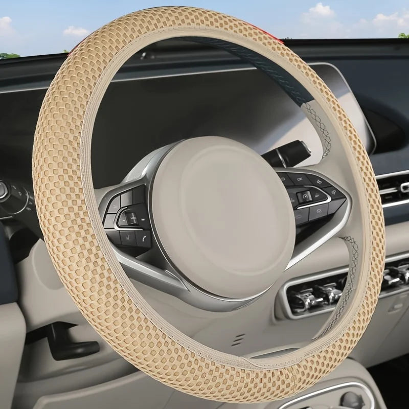 Universal Steering Wheel Cover 3D Massage Mesh Non Slip Elastic Grip - 19