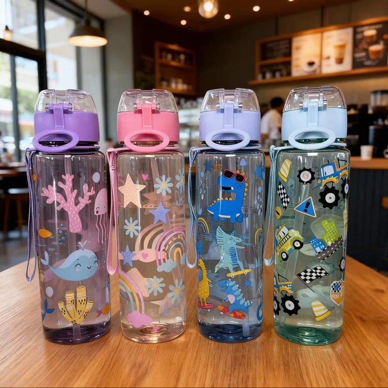 700ml Leak-Proof Sports Water Bottle with Straw and Carrying Handle - 10