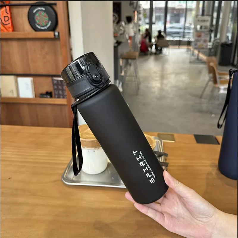 Frosted Sports Water Bottle BPA Free Portable Leakproof Fitness Cup
