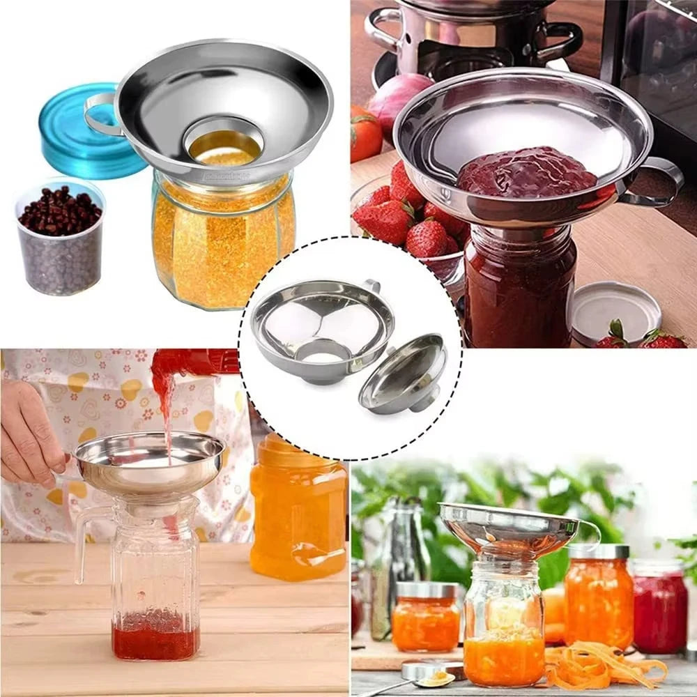 Stainless Steel Wide Mouth Canning Funnel for Kitchen Liquid Jar Filling
