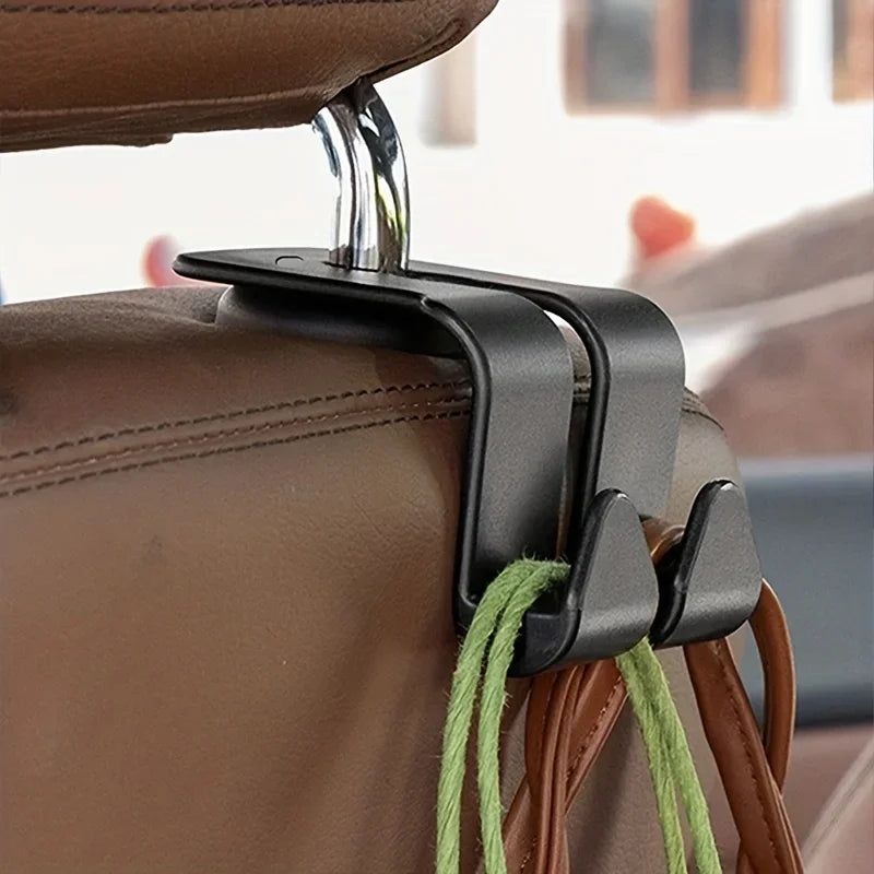 2 Pack Car Seat Back Hooks Multi-Function Headrest Storage Hangers