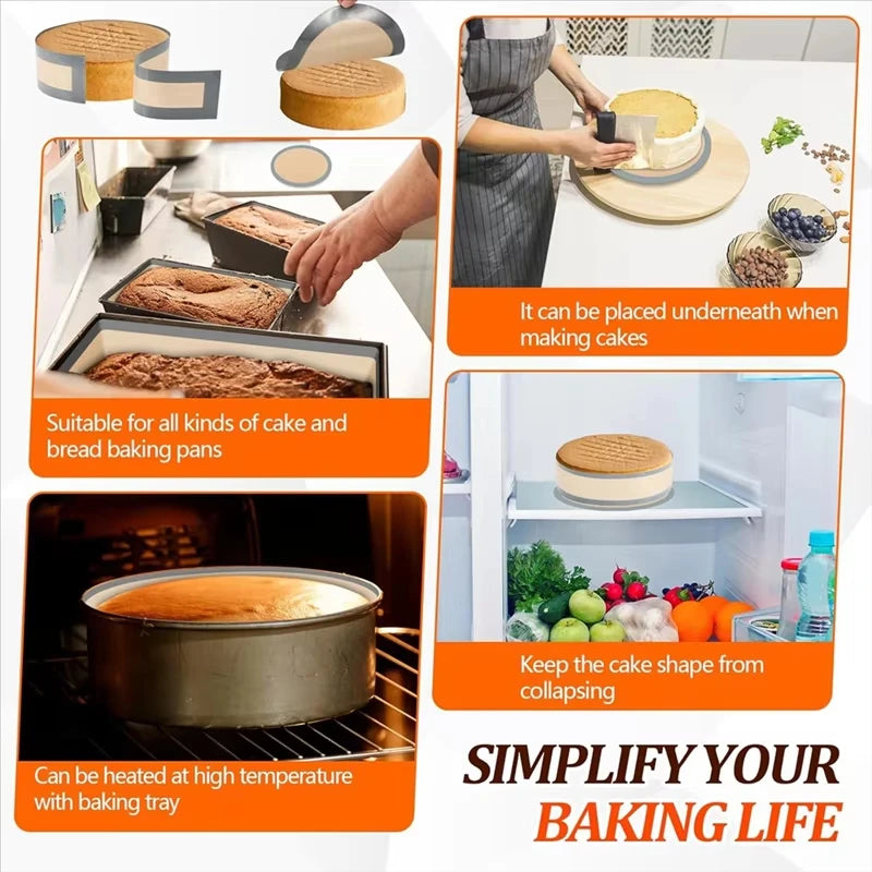 Nonstick Silicone Baking Mat Set Reusable Cake Pan Liners for Baking