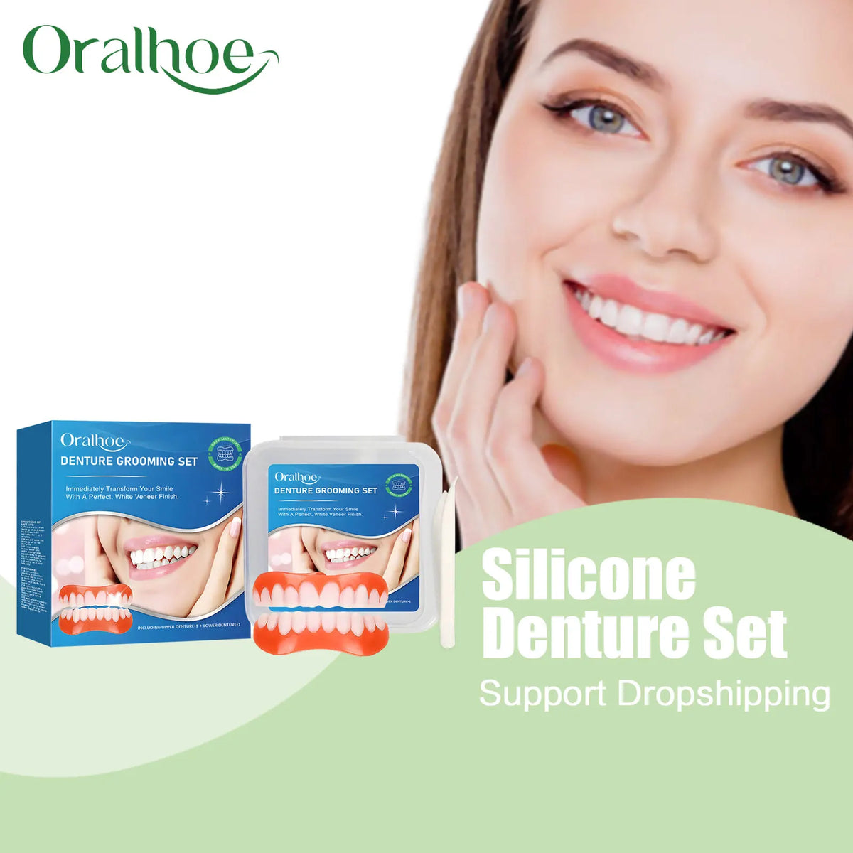 Silicone Dentures Full Set False Teeth Veneers