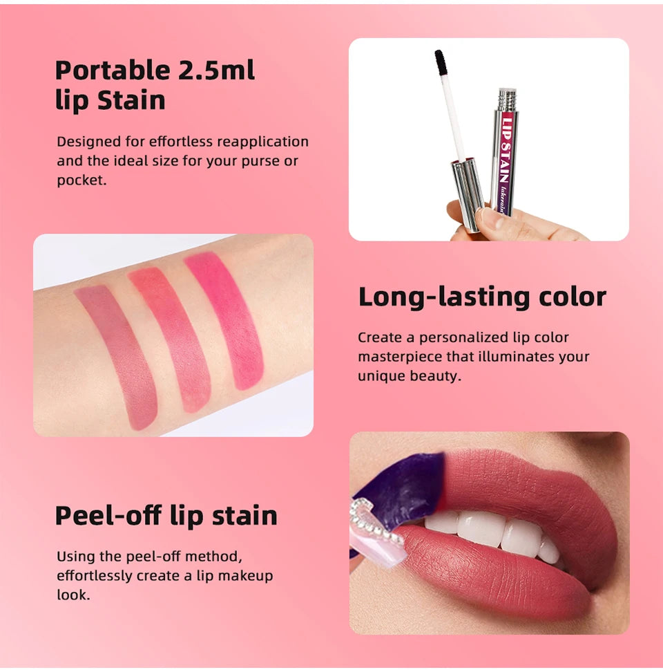 Peel Off Lip Stain Long Lasting Transfer Proof Tint Kit