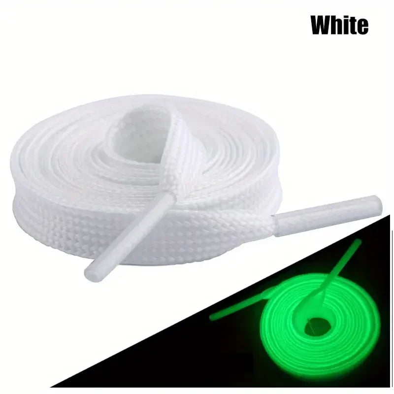 Glow in the Dark Flat Shoelaces Luminous Reflective Sneaker Strings - 7
