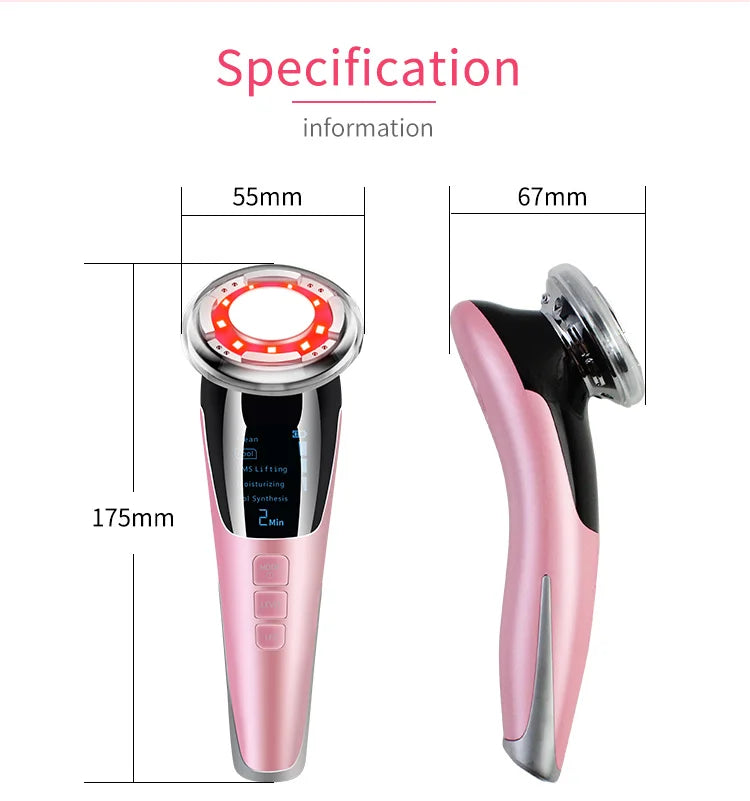 Microcurrent Facial Massager LED Light Therapy Skin Tightening Tool