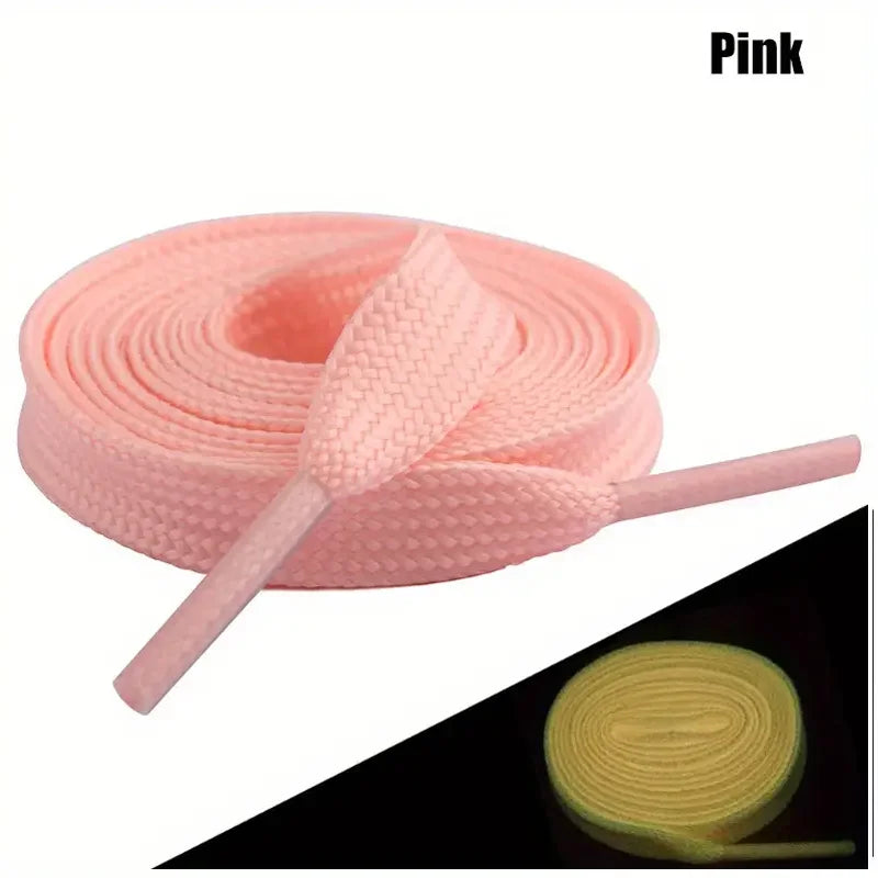 Glow in the Dark Flat Shoelaces Luminous Reflective Sneaker Strings
