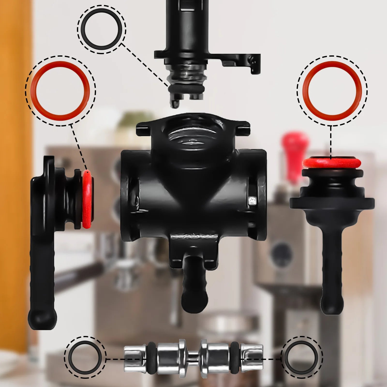 Coffee Machine O-Ring Seal Kit Silicone Gasket Repair Set - 9