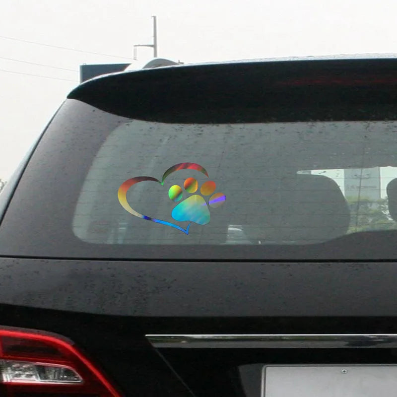 Heart Paw Print Car Sticker Decal Scratch Cover Auto Body Decor