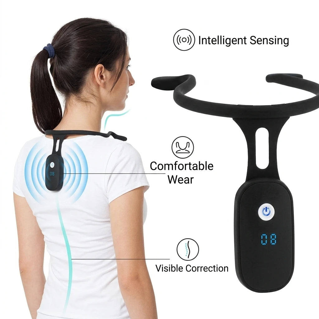 Smart Posture Corrector LCD Display Back Brace Vibration Reminder