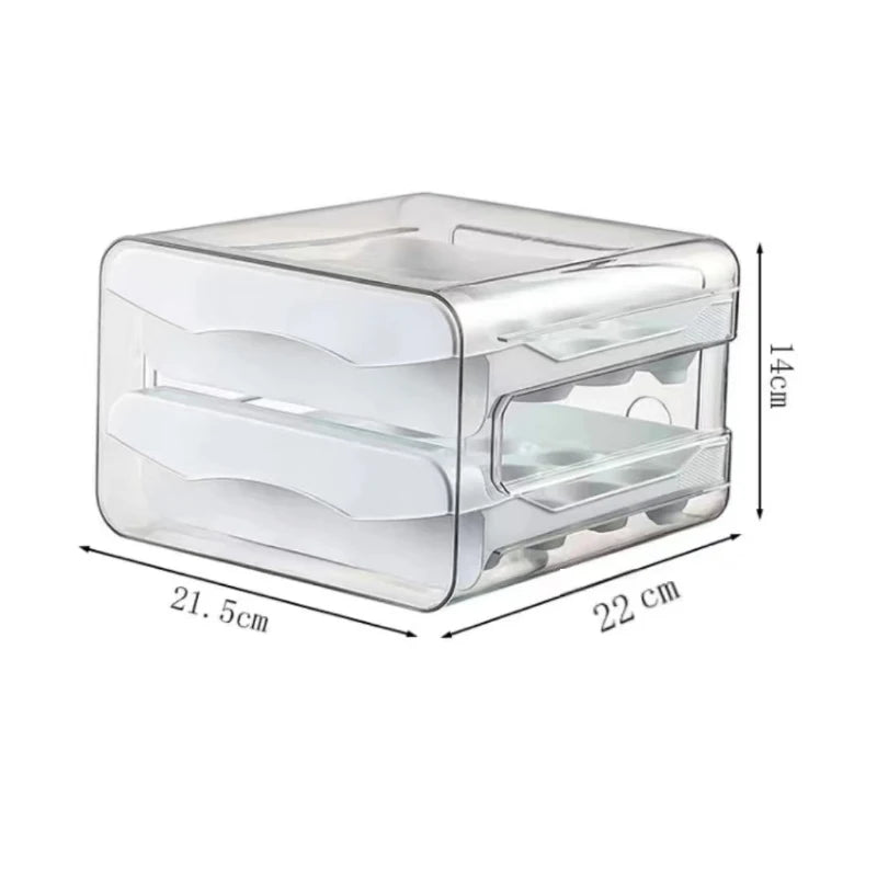 32 Grid Egg Storage Box Drawer Type Fridge Organizer Holder - 6