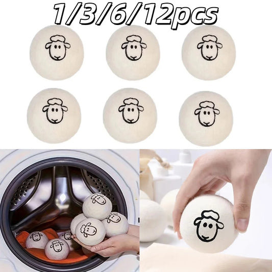 Reusable Wool Dryer Balls Laundry Softener and Quick Dry Laundry Tool