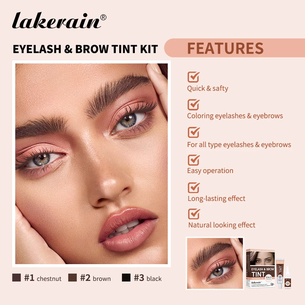 Lakerain Eyelash And Brow Tint Kit Waterproof Eyebrow Makeup Dye Set