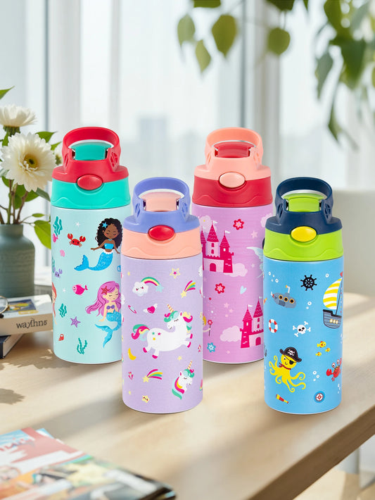 350ml Cartoon Insulated Stainless Steel Water Bottle Kids Vacuum Flask