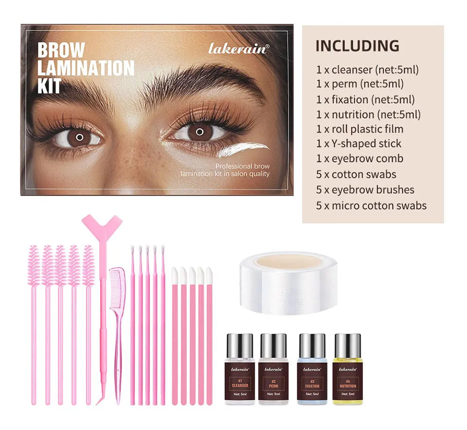 Semi-Permanent Brow Lamination Kit Eyebrow Lifting Shaping Set - 10