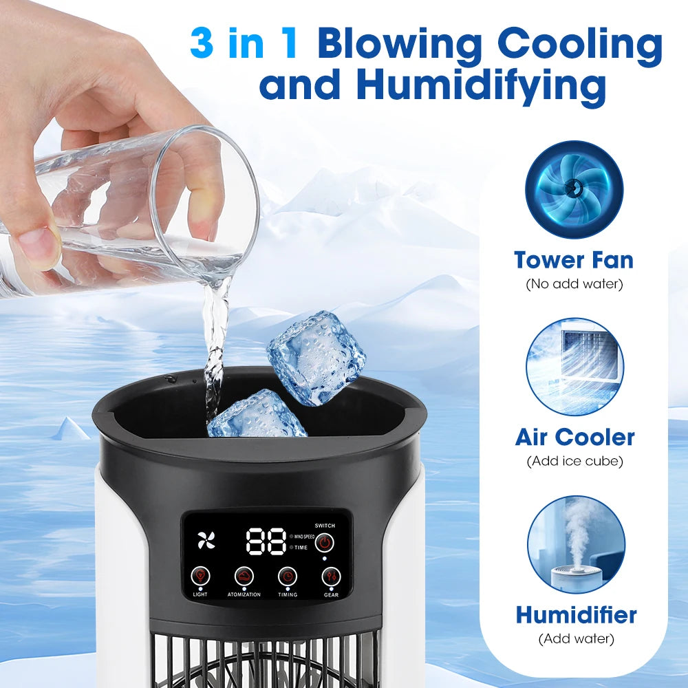 Portable USB Mini Air Conditioner & Desktop Misting Fan