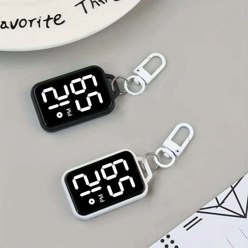 LED Digital Keychain Watch Portable Electronic Pendant Clock - 18