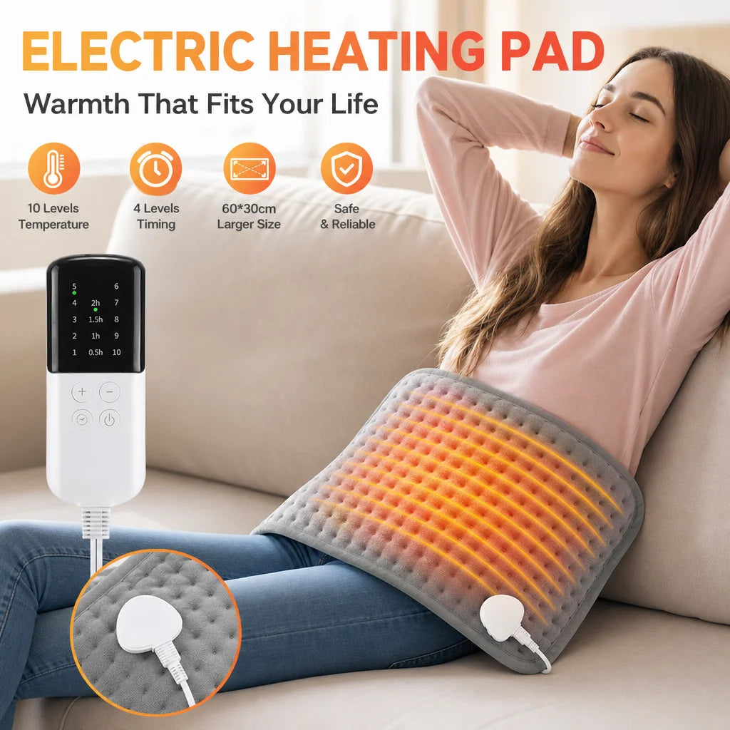 Electric Heating Pad 10 Level Temperature & 4 Timer Blanket