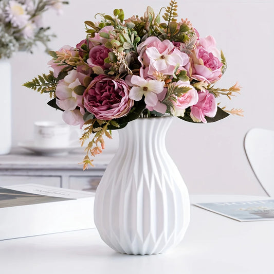 Modern Plastic Flower Vase Minimalist Nordic Style Home Decor Centerpiece