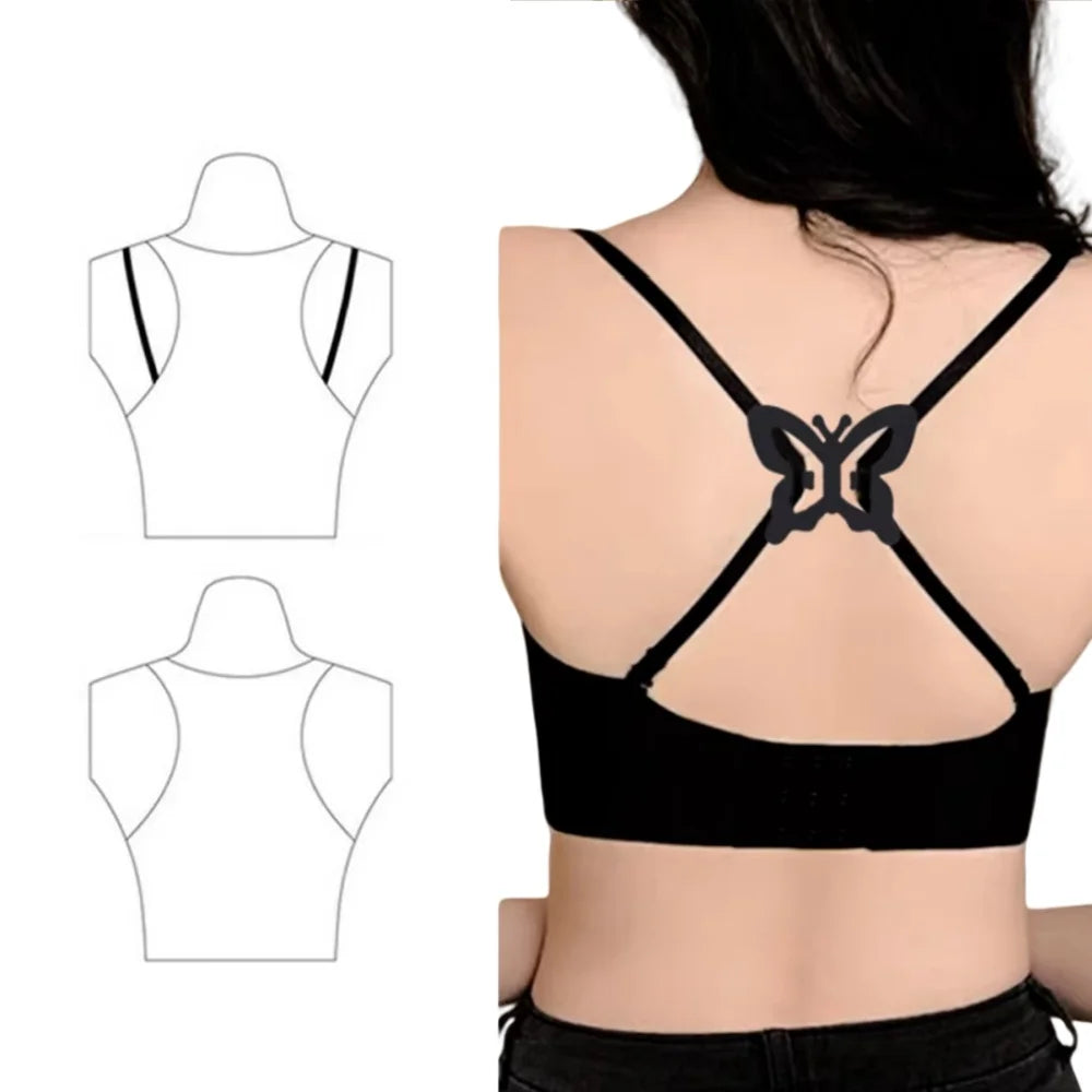 Anti-Slip Bra Strap Clips Racerback Converter and Concealer Set - 21