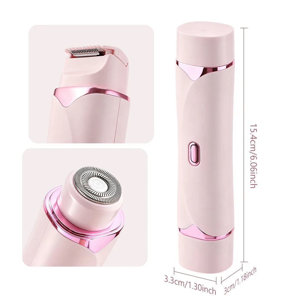 2 in 1 Dual Head Women Electric Razor Bikini Trimmer