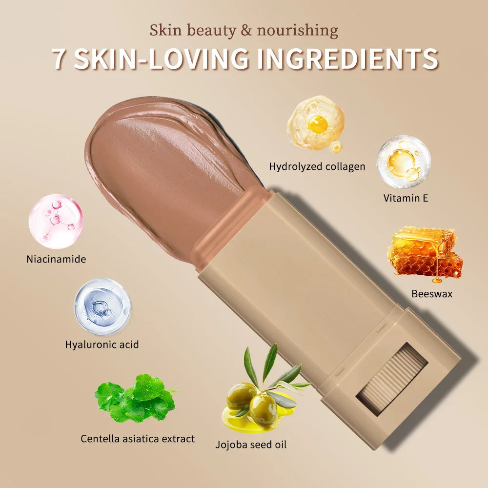 Serum Boosted Skin Tint Foundation Stick Balm Smooth Concealer Makeup - 6