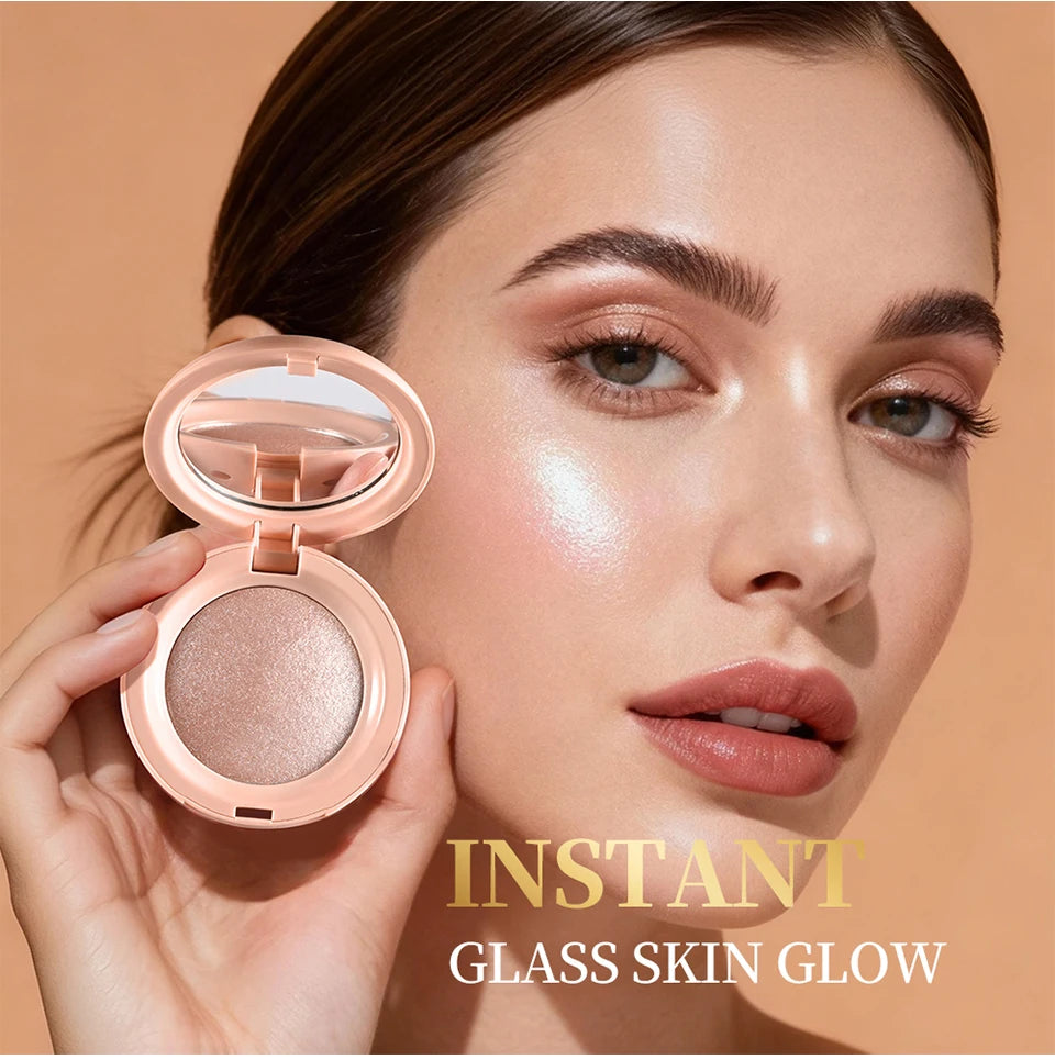 Baked Highlighter Powder Pearl Shimmer Natural Radiant Glow Makeup - 13