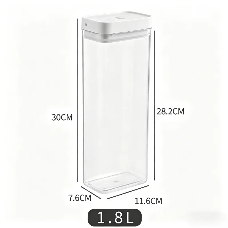 Transparent Airtight Food Storage Container Kitchen Grain Pasta Jar