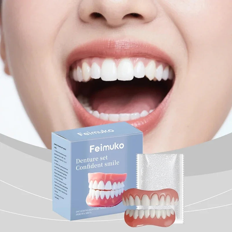 Silicone Temporary Dentures Full Set Fake Teeth