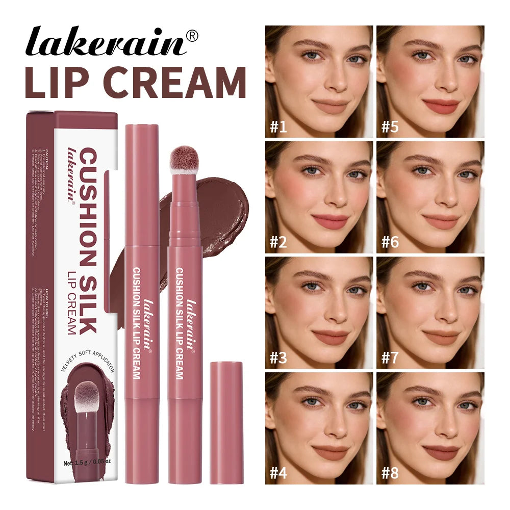 Lakerain Cushion Silk Lip Cream Matte Velvet Lip Glaze Blush